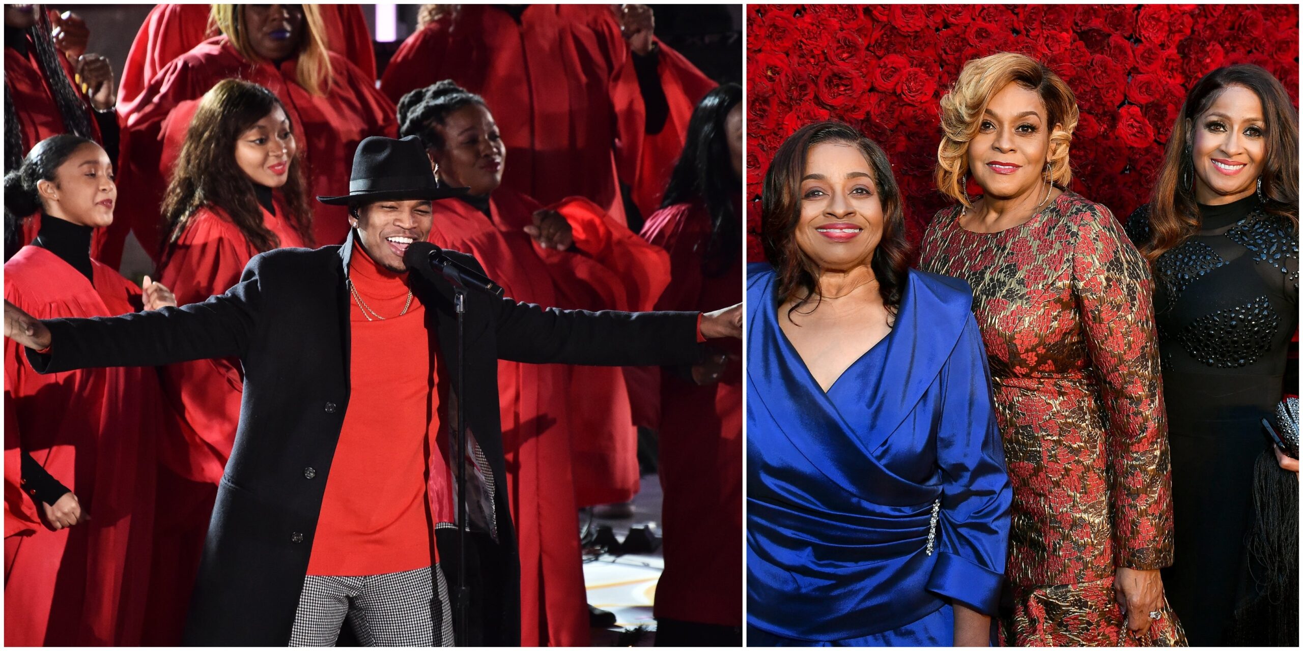 Ne-Yo performs onstage at the 87th Annual Rockefeller Center Christmas Tree Lighting on Dec. 04, 2019, in New York City; Elbernita “Twinkie” Clark, left, Dorinda Clark-Cole and Karen Clark Sheard of The Clark Sisters attend Tyler Perry Studios grand opening on Oct. 05, 2019, in Atlanta, Ga. Photo: Getty Images Steven Ferdman