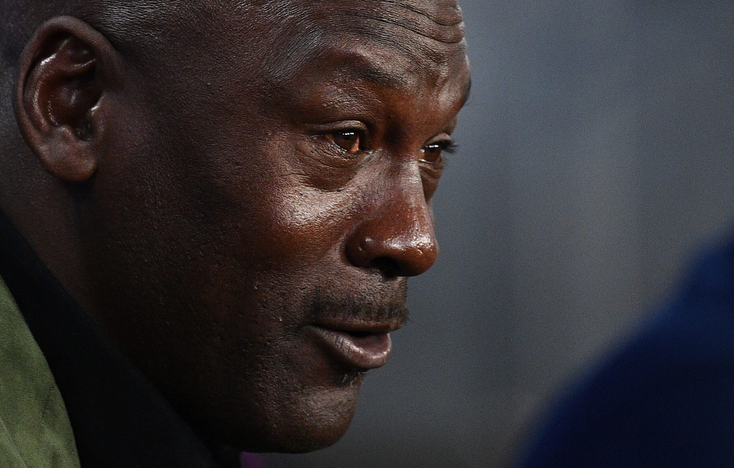 Charlotte Hornets owner Michael Jordan addresses a press conference ahead of the NBA basketball match between Milwaukee Bucks and Charlotte Hornets at The AccorHotels Arena in Paris on January 24, 2020. Photo: Getty Images ANNE-CHRISTINE POUJOULAT