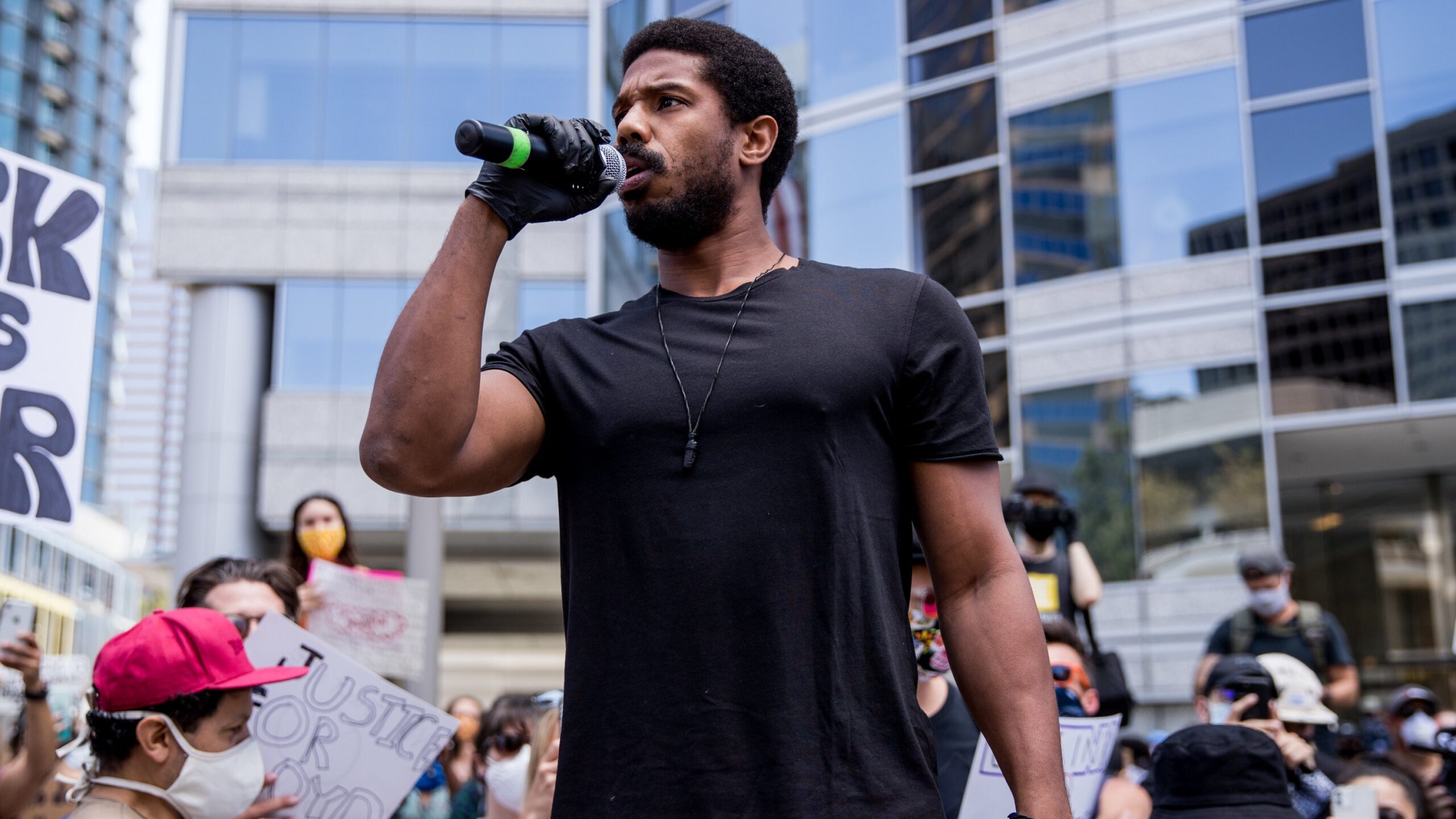 Michael B. Jordan participates in the Hollywood talent agencies march to support Black Lives Matter protests on June 06, 2020, in Beverly Hills, Calif. Photo: Getty Images Rich Fury/Getty Images
