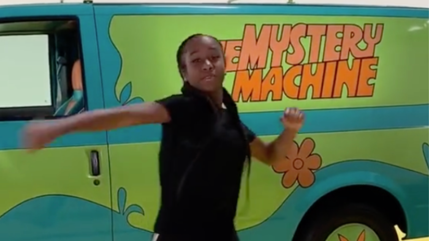 Jalaiah Harmon in Scoob! (2020) promotion Screenshot: TikTok @jalaiahharmon