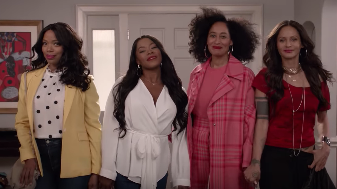 (L-R): Jill Marie Jones, Golden Brooks, Tracee Ellis Ross and Persia White in “Feminisn’t” episode of Black-ish Screenshot: YouTube ABC