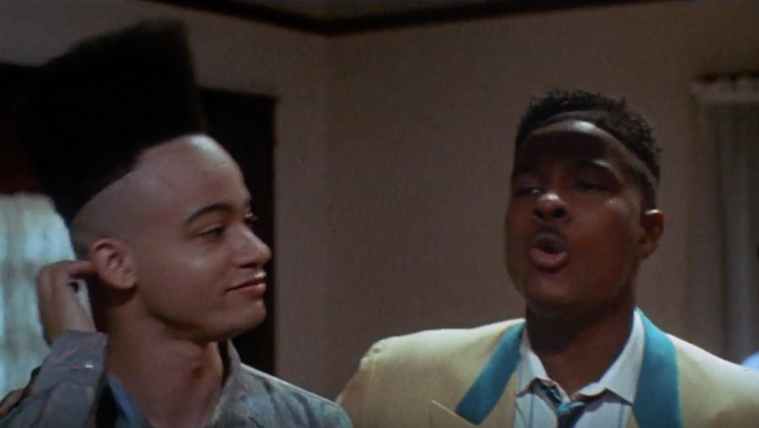 (L-R): Christopher “Kid” Reid and Christopher “Play” Martin in House Party (1990) Screenshot: YouTube New Line Cinema