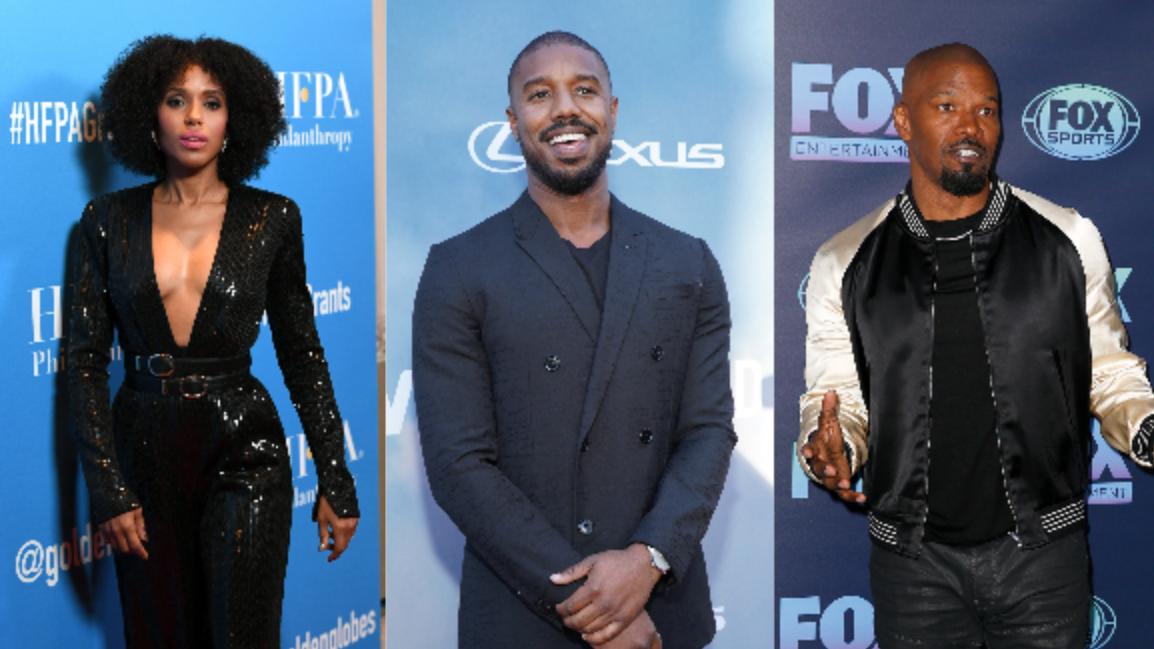 Kerry Washington (left) on July 31, 2019 in Beverly Hills, Ca.; Michael B. Jordan on August 06, 2019 in Los Angeles, Ca.; Jaime Foxx on May 13, 2019 in New York City. Photo: Getty Images Kevin Winter