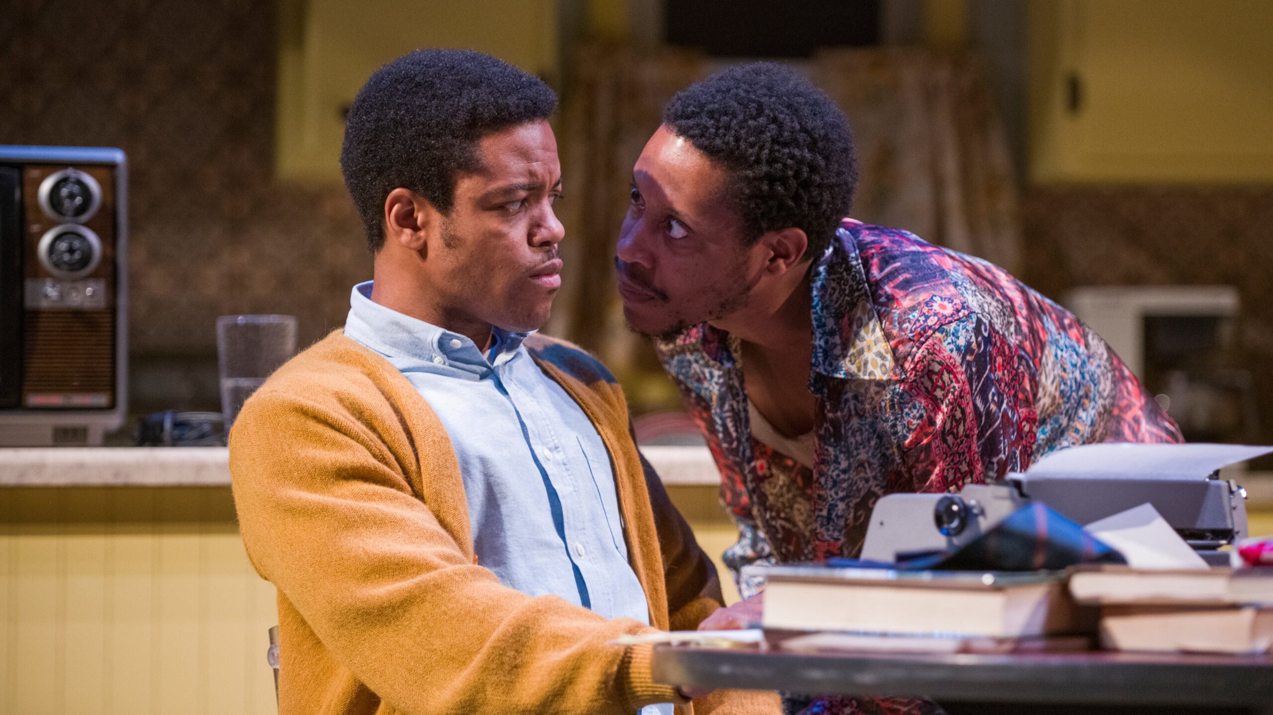 Jon Michael Hill as Austin (left) and Namir Smallwood as Lee in the Steppenwolf Theatre’s revival of True West. Photo: Steppenwolf Theatre Michael Brosilow