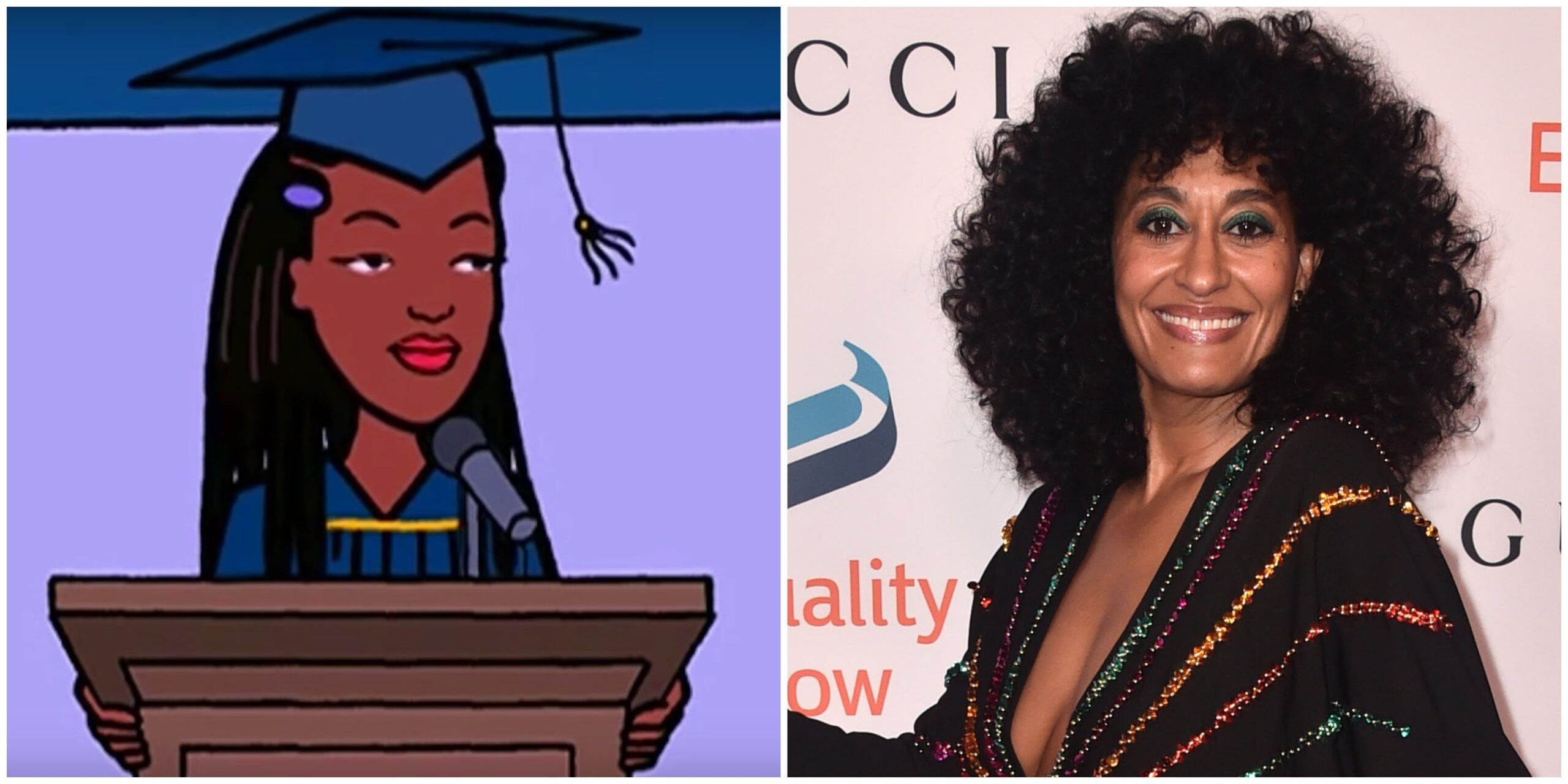 (l-r) ‘Daria’ character Jodie Landon; Tracee Ellis Ross Screenshot: YouTube MTV