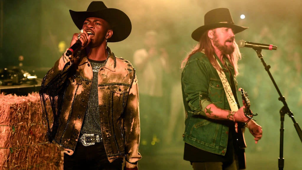 Lil Nas X and Billy Ray Cyrus perform onstage during the 2019 Stagecoach Festival Photo: Frazer Harrison/Getty Images for Stagecoach