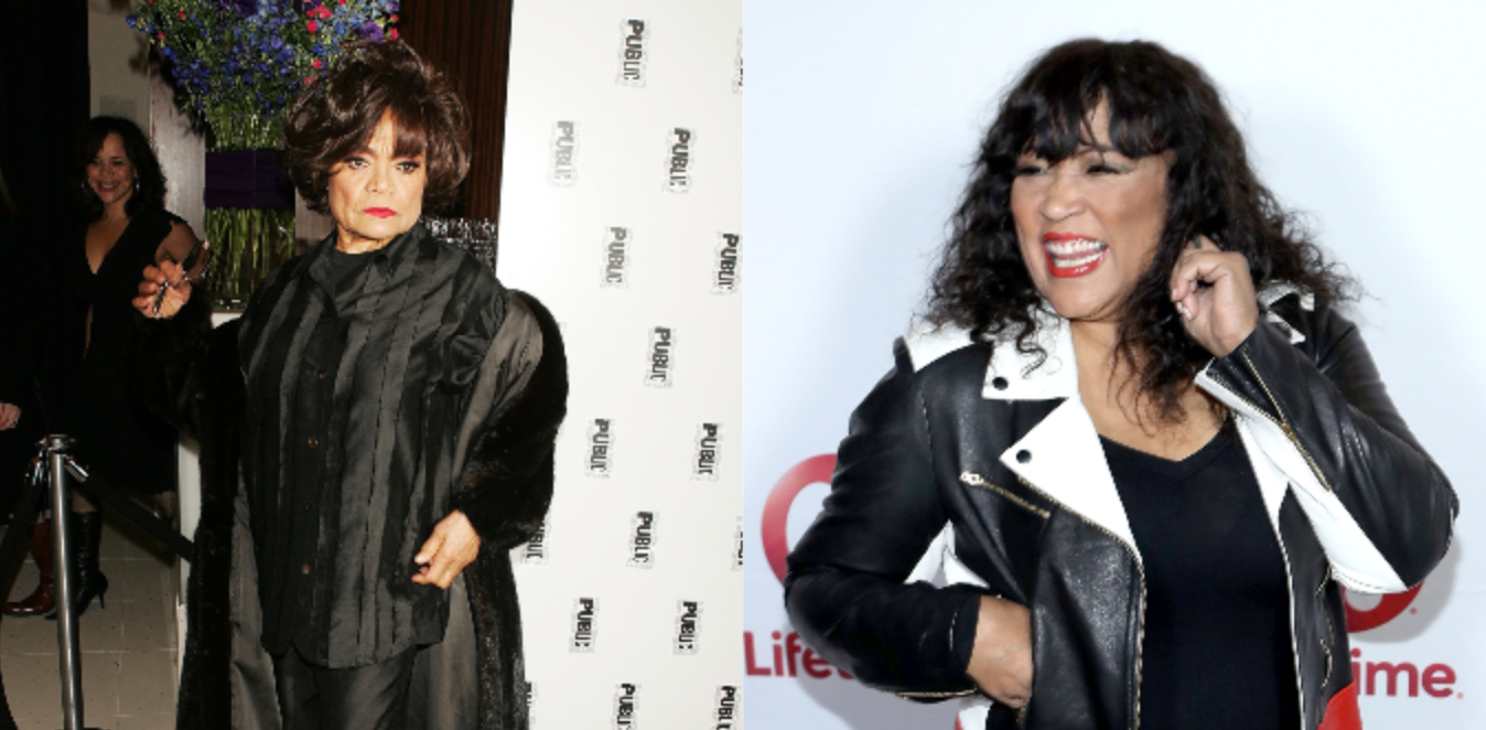 (L-R): Actress Eartha Kitt arrives at the after party for ‘The Public Sings: A 50th Anniversary Celebration’ January 30, 2006 in New York City. ; Actress Jackie Harry arrives to the live show and holiday party for ‘Vivica’s Black Magic,’ premiering January 4th on December 6, 2016 in Los Angeles, California. Photo: Getty Images Scott Gries