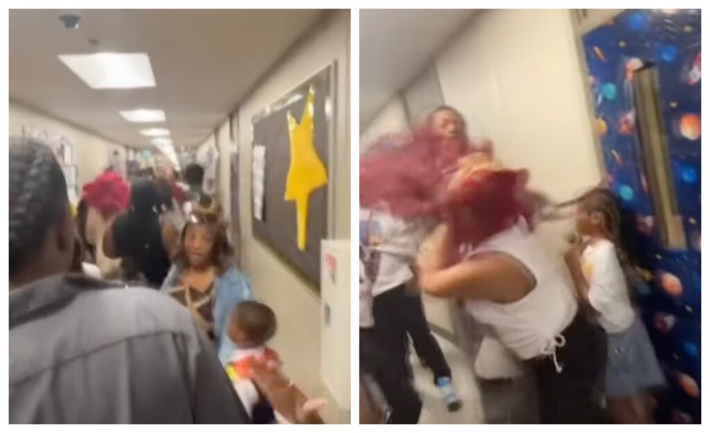 This Arkansas Kindergarten Graduation Ends in Wig-Pulling, Shirt-Tearing Brawl Between Adults, and It’s All Caught on Tape…